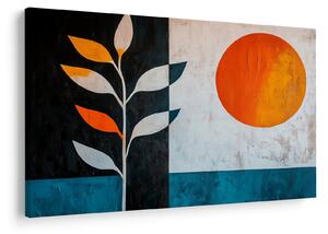 Obraz - Abstrakcia rastliny a slnka (90x60 cm)