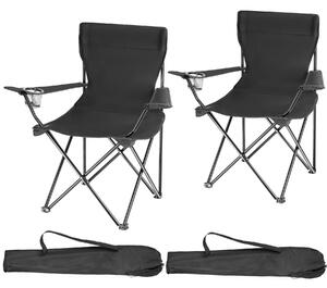 Tectake 403875 2 kempingové stoličky gil - čierna