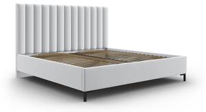 Svetlosivá čalúnená dvojlôžková posteľ s úložným priestorom s roštom 200x200 cm Casey – Mazzini Beds