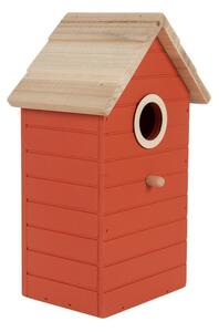 Červená drevená vtáčia búdka Birdhouse - 15*10*22 cm - Clayre & Eef