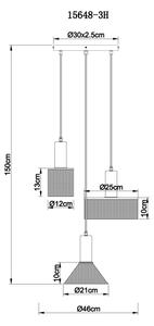 Globo 15648-3H - Luster na lanku JEDD 3xE27/60W/230V čierna