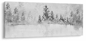 Obraz - Jelene pri jazere (120x50 cm)