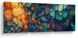 Obraz - Sklenená mozaika (s hodinami) (90x30 cm)