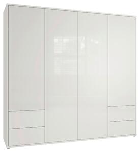 SKRIŇA S OTOČNÝMI DVERAMI, biela, biela s vysokým leskom, 224/214/60 cm Carryhome - Skrine, Online Only