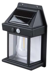 LED solárne nástenné svetlo WL918, čierna