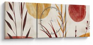 Obraz - Rastliny a kruhy (s hodinami) (90x30 cm)