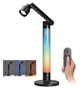LED stolná lampička WO67 RGB s diaľkovým ovládačom, čierna