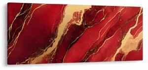 Obraz - Červeno-zlatý mramor (120x50 cm)