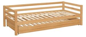 Detská posteľ z borovicového dreva s výsuvným lôžkom 90x200 cm v prírodnej farbe Alpi – Støraa