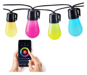 LED vonkajšia RGB svetelná reťaz WO795, 14 + 6 m, viacfarebná