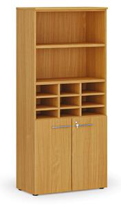 Triediaci regál s dverami PRIMO WOOD, 800 x 420 x 1781 mm, 9 priehradok, buk