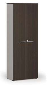 Kancelárska skriňa s dverami PRIMO GRAY, 800 x 420 x 2128 mm, sivá/wenge