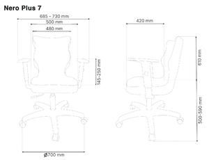 Kancelárska stolička Nero Plus 7 - sivá