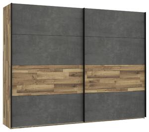 ŠAT. SKRIŇA S POSUV. DVERAMI, farba duba, tmavosivá, 270/211/61 cm Ti'me - Skrine, Online Only