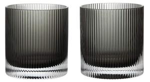 Ferm Living Poháre na vodu Ripple Tumbler set 2 ks, smoked grey