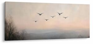 Obraz - Hejno vtákov (120x50 cm)