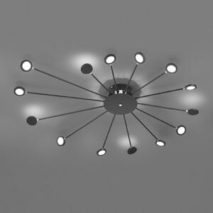 Stropné LED svietidlo Peacock, 15-pl., čierne