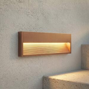 Lucande LED nástenné svietidlo Trevin, 40 cm, IP65, hliník, Hnedá / hrdzavá, Hliník, Moderný, Zapustené hranaté