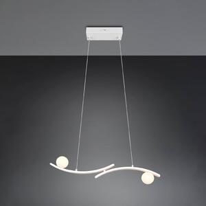 LED závesné svietidlo Napoli, matná biela, dĺžka 82 cm, kov,, Biela / opálová, Obývacia izba / jedáleň, kov, Moderný, Závesné svietidlo
