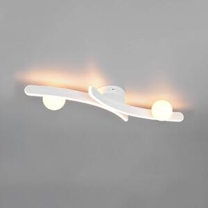 Stropné LED svetlo Napoli, biele matné, dĺžka 70 cm, kov, Biela / opálová, Obývacia izba / jedáleň, kov, Moderný, Stropné svetlo