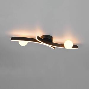 Stropné LED svetlo Napoli, čierne matné, dĺžka 70 cm, kov, Čierna, Obývacia izba / jedáleň, kov, Moderný, Stropné svetlo