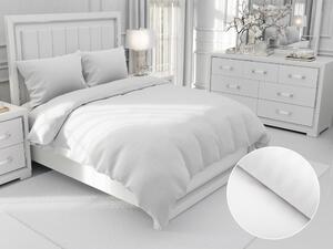 Biante Damaškové posteľné obliečky Atlas Grádl DM-015 Biele - pásiky 8 mm Predĺžené 140x220 a 70x90 cm