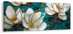 Obraz - Vitráž s magnóliou (120x50 cm)