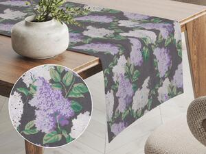 Biante Bavlnený behúň na stôl Sandra SA-384 Kvety orgovánu na sivom 20x120 cm