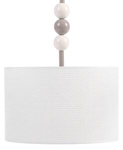 Závesná lampa biela a béžová železo biele tienidlo mid-century modern štýl obývacia izba spálňa