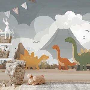 Tapeta farebné dinosaury v krajine