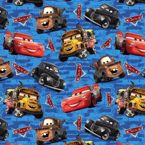 Metráž Teplákovina digital - Cars na modrom