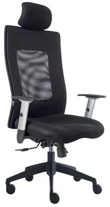 ALBA kancelárska stolička LEXA s pevným PDH, podrúčky, BLACK 27