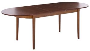 Rozkladací jedálenský stôl tmavý jaseň MDF vrchná časť 180/220 x 90 cm drevené nohy moderný štýl kuchyňa jedáleň