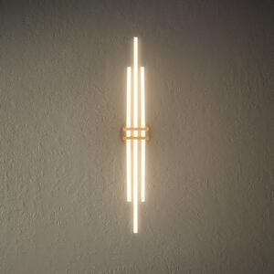 Stropné LED svetlo Tinka, farba dreva/čierna, dĺžka 98 cm, Svetlé drevo, Obývacia izba / jedáleň, kov, Moderný, Stropné svetlo