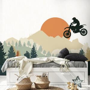 Tapeta motokrosový skok v horách
