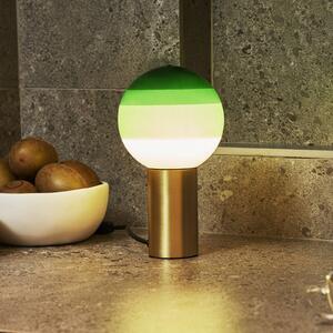 Stolová lampa MARSET Dipping Light, výška 22 cm, zelená/mosadz, Zelená, Obývacia izba / jedáleň, Sklo, Dizajn, Stojacie svietidlo