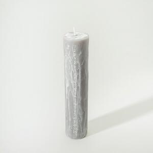 Sivá adventná sviečka 25 cm