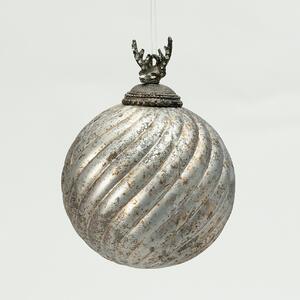 Sklenená ozdoba Silver Twist 10x10x14 cm