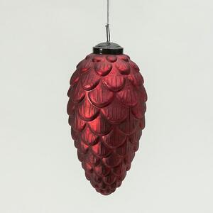 Sklenená ozdoba Pine Red 8x8x15 cm