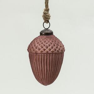 Sklenená ozdoba Acorn Burgundy 7x10 cm