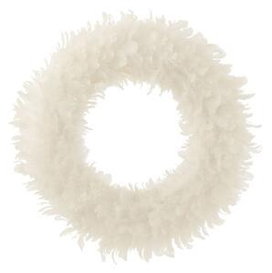 Biely pierkový veniec s trblietkami Wreath glitt - Ø 50*6 cm - J-Line by Jolipa