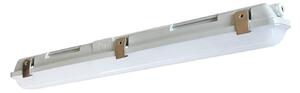 LED svietidlo do vlhkých priestorov 661060, sivá farba, dĺžka 65,5 cm, IP65, Hliník / sivá / zinok, Plast, Stropné svetlo