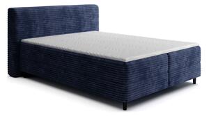 MUZZA Boxspring posteľ s úložným priestorom TIKOR 160 x 200 cm menčester modrá