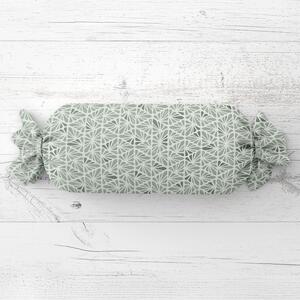 Biante Vankúš valec bonbon Sandra SA-627 Pastelovo zelená mozaika na bielom 15x40 cm