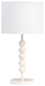 Stolná lampa biela železný podstavec biele tienidlo mid-century modern štýl obývacia izba spálňa
