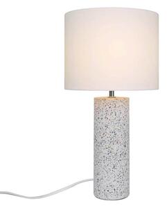 Stolová lampa Antiga, biela, výška 50 cm, látka/kameň, Biela / opálová, Obývacia izba / jedáleň, Kameň, Škandinávsky, Stojacie svietidlo