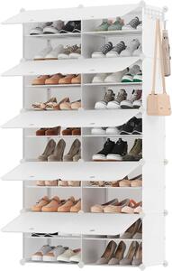 Organizér na topánky KIMBERLY, 10 boxov, biela/priesvitná SongmicsHome