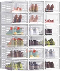 Organizér na topánky MARI, 18 boxov, priesvitná/biela SongmicsHome