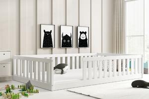 MAXMAX Detská Montessori posteľ z masívu borovice BELLA 200x120 cm - biela