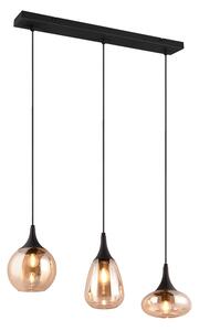 TRIO 317000313 LUMINA závesné svietidlo 3xE14 čierna matná, jantárová
